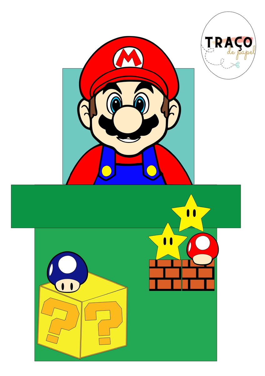 Topo de Bolo MARIO BROSS - 100% Camadas - (Arquivo digital)