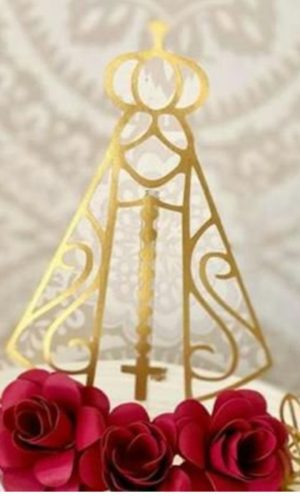 Topo de Bolo Nossa Senhora silhueta - Arquivo de corte