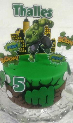 Topo de Bolo Novo Incrível Hulk + 4 Arquivos a Sua Escolha