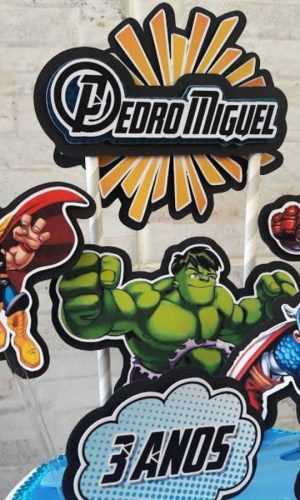 Topo de Bolo os Vingadores + 4 Arquivos a Sua Escolha