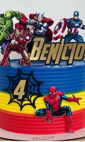 Topo de Bolo os Vingadores - Arquivo de Corte Silhouette