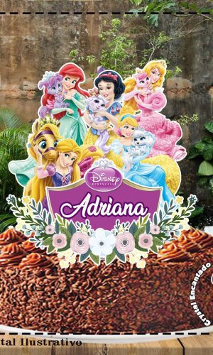 Topo de Bolo Pets Princess - 4685 Arquivo Digital