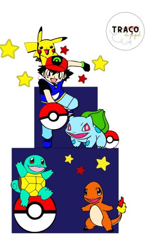 Topo de Bolo Pokémon - 100% Camadas (arquivo Digital)
