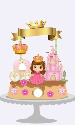 Arquivo Topo de Bolo - Princesa Cute