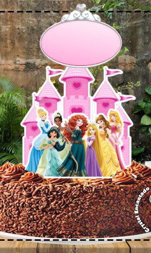 Topo de Bolo Princesa Disney - Ref 1343 Arquivo Digital