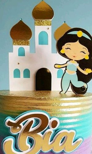 Topo de Bolo Princesa Jasmine Cute+ 4 Arquivos a Sua Escolha