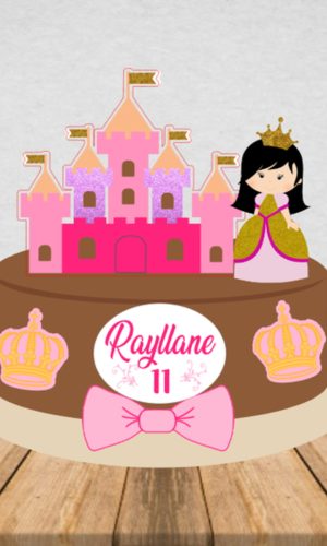 Topo de Bolo Princesa Realeza - Arquivo Digital