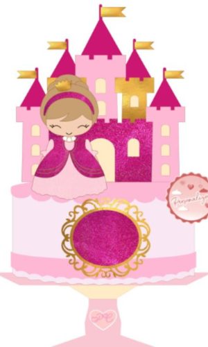 Arquivo Topo de Bolo - Princesa Rosa