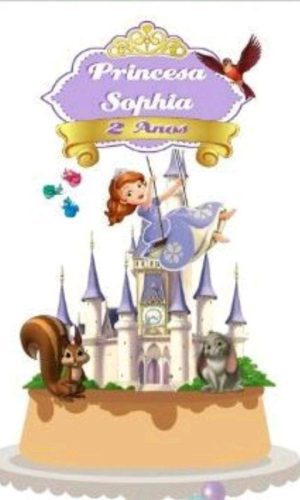 Topo de Bolo Princesa Sofia e Castelo+4 ARQ A SUA ESCOLHA