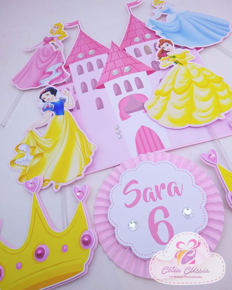 Topo de Bolo Princesas Disney - Arquivo de corte
