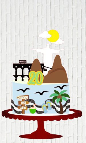Arquivo de Corte Topo de Bolo Rio de Janeiro Arco da Lapa