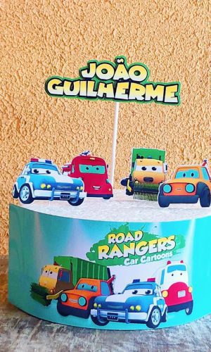 Arquivo Topo de Bolo Road Rangers 2x1