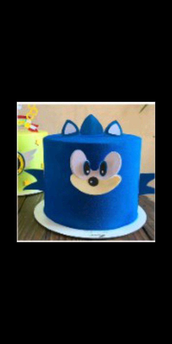 Topo de Bolo Rosto do Sonic + 4 Arquivos a Sua Escolha
