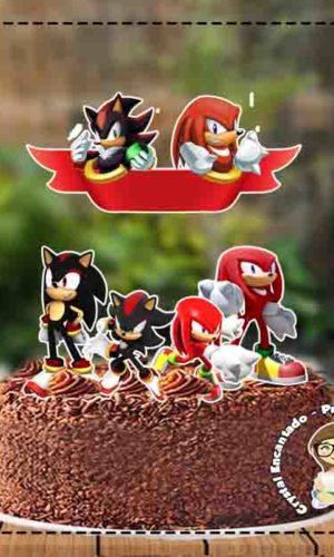 Topo De Bolo Shadow E Knuckles - Ref 2336 Arquivo Digital