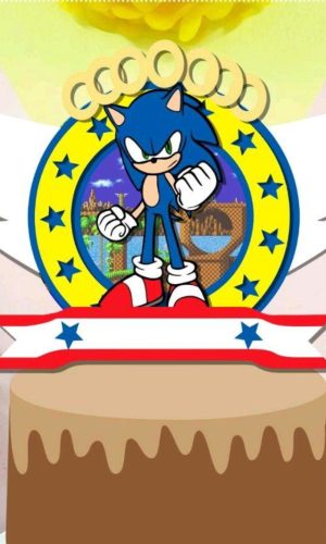 Topo de Bolo Shaker Sonic+ 4 Arquivos a Sua Escolha