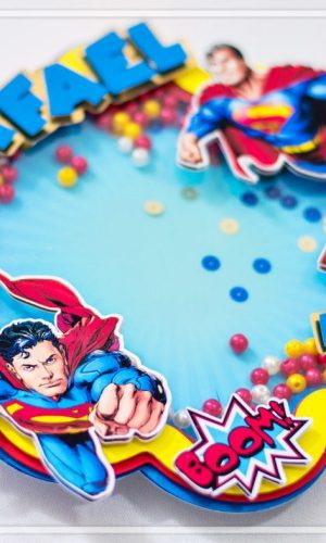 Topo de Bolo Shaker Super Homem - Arquivo de Corte