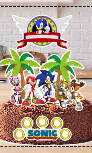 Topo De Bolo Sonic 07- Arquivo Digital