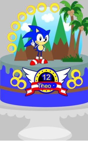 Topo de Bolo Sonic 6 + 4 Arquivos a Sua Escolha