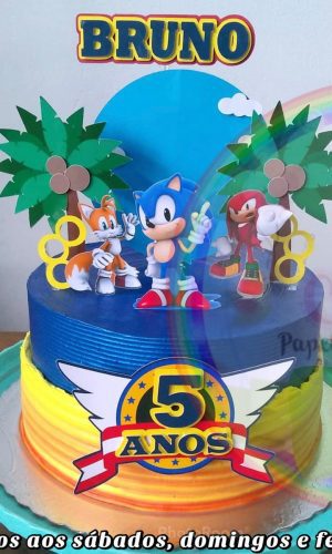 Arquivo de corte Topo de Bolo - Sonic