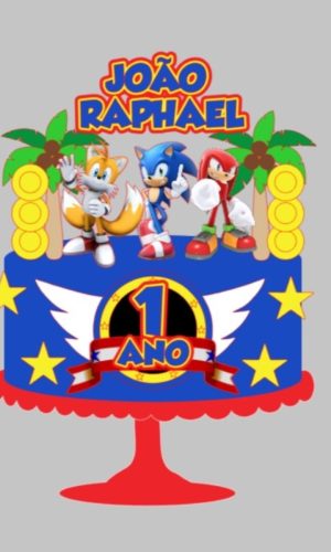 Topo de Bolo Sonic - Arquivo de Corte