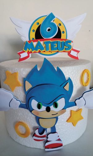 Topo de Bolo Sonic Arquivo de Corte