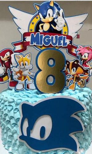 Topo de Bolo Sonic Arquivo de Corte