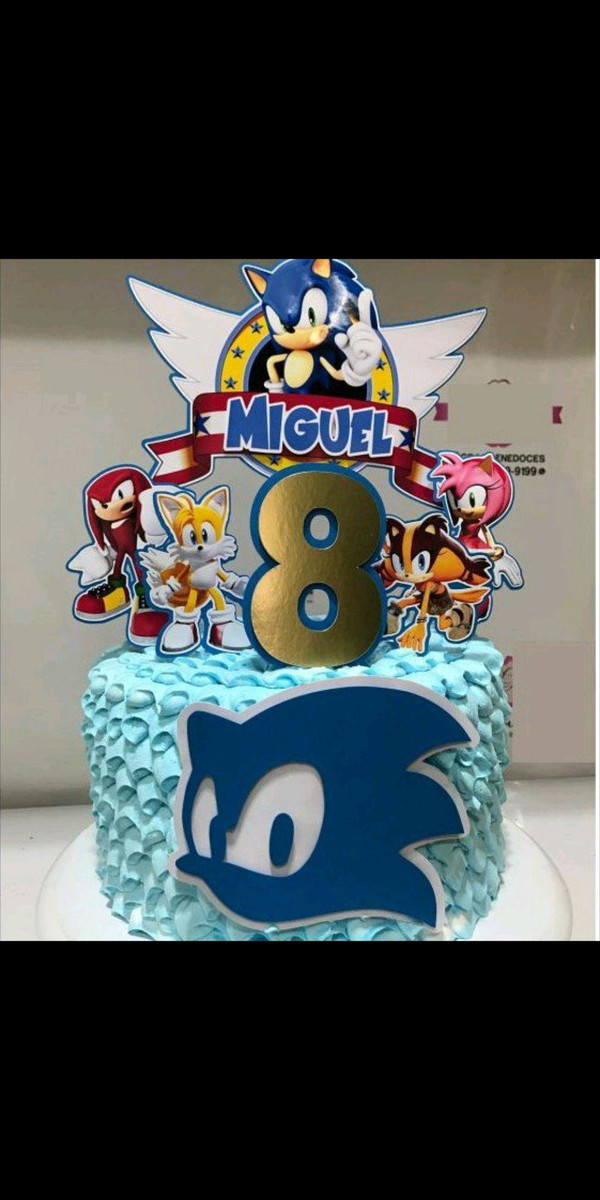 Topo de Bolo Sonic 3 *** Arquivo de Corte***