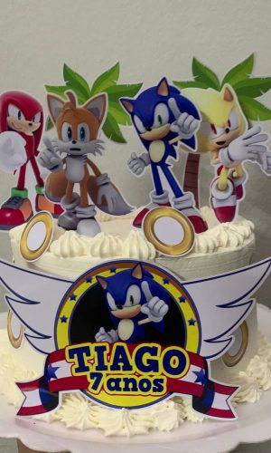 Topo de bolo Sonic - Arquivo de corte