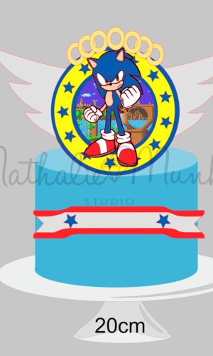Topo de Bolo - Sonic - Arquivo de Corte