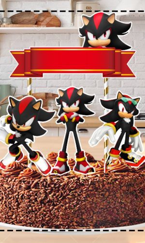 TOPO DE BOLO SONIC SHADOW - ARQUIVO DIGITAL