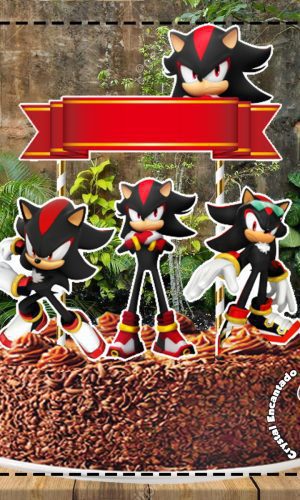 Topo De Bolo Sonic Shadow - Ref 1676 Arquivo Digital