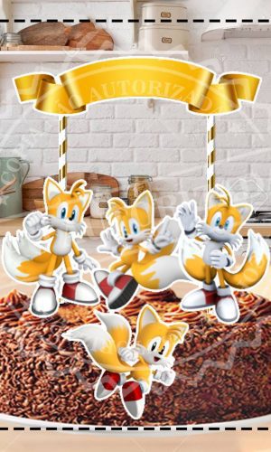 TOPO DE BOLO SONIC TAILS - ARQUIVO DIGITAL