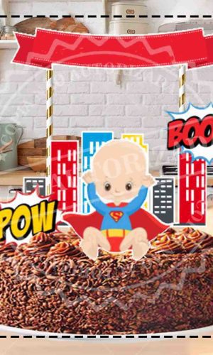 TOPO DE BOLO SUPER HOMEM BABY 02- ARQUIVO DIGITAL