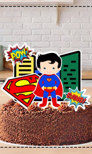 Topo de Bolo Super Homem Cute Menino 4779 - Arquivo Digital