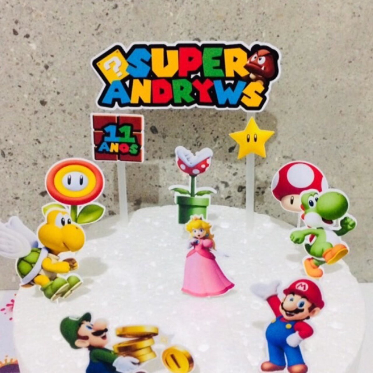 Topper de Bolo Super Mário (arquivo de Corte) 4 Por 10,00