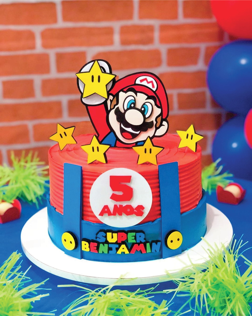 Topo de Bolo Super Mario Arquivo de Corte