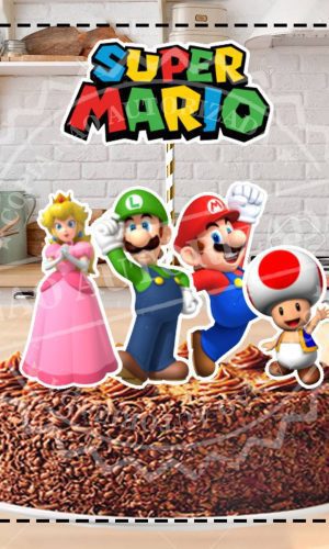 TOPO DE BOLO SUPER MARIO BROS - ARQUIVO DIGITAL