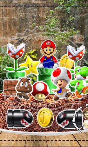 Topo de Bolo Super Mario Bros - Ref 3118 Arquivo Digital