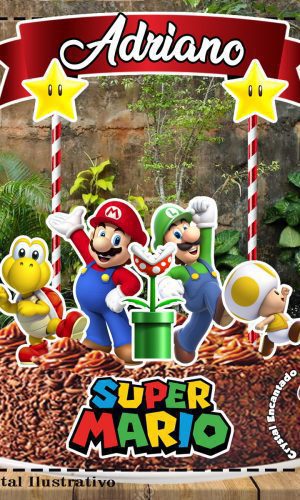 Topo de Bolo Super Mario Bros - Ref 5019 Arquivo Digital