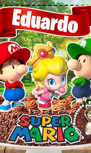 Topo de Bolo Super Mario Bros - Ref 5017 Arquivo Digital