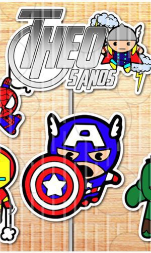 Topo de bolo - vingadores 001 - ARQUIVO DE CORTE
