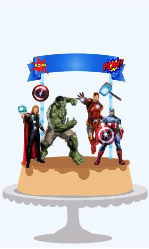 Topo de Bolo Vingadores +4 Arquivos a Sua Escolha