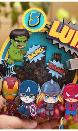 Topo de Bolo Vingadores - Arquivo Digital