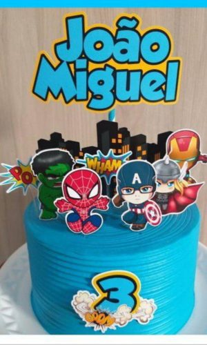 Topo de Bolo Vingadores Baby + 4 Arquivos a Sua Escolha