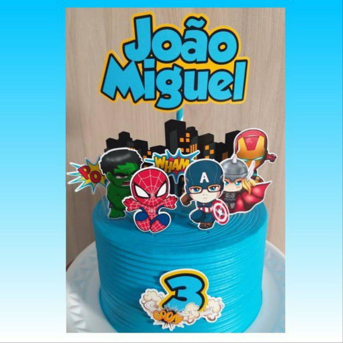 Topo de Bolo Vingadores Baby + 4 Arquivos a Sua Escolha
