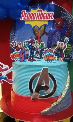 Topo de bolo Vingadores Cute - Arquivo digital