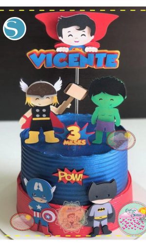 Topo de bolo VINGADORES CUTE CAMADAS - 1422 STUDIO