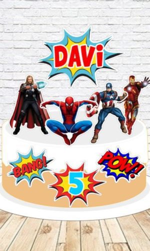 Topo de Bolo Vingadores Mod1 - Arquivo Digital