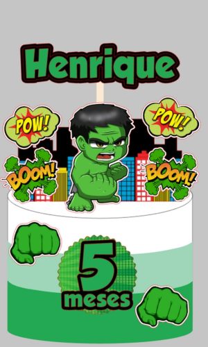 Topo Hulk - Arquivo de Corte Silhouette (cód. T304)