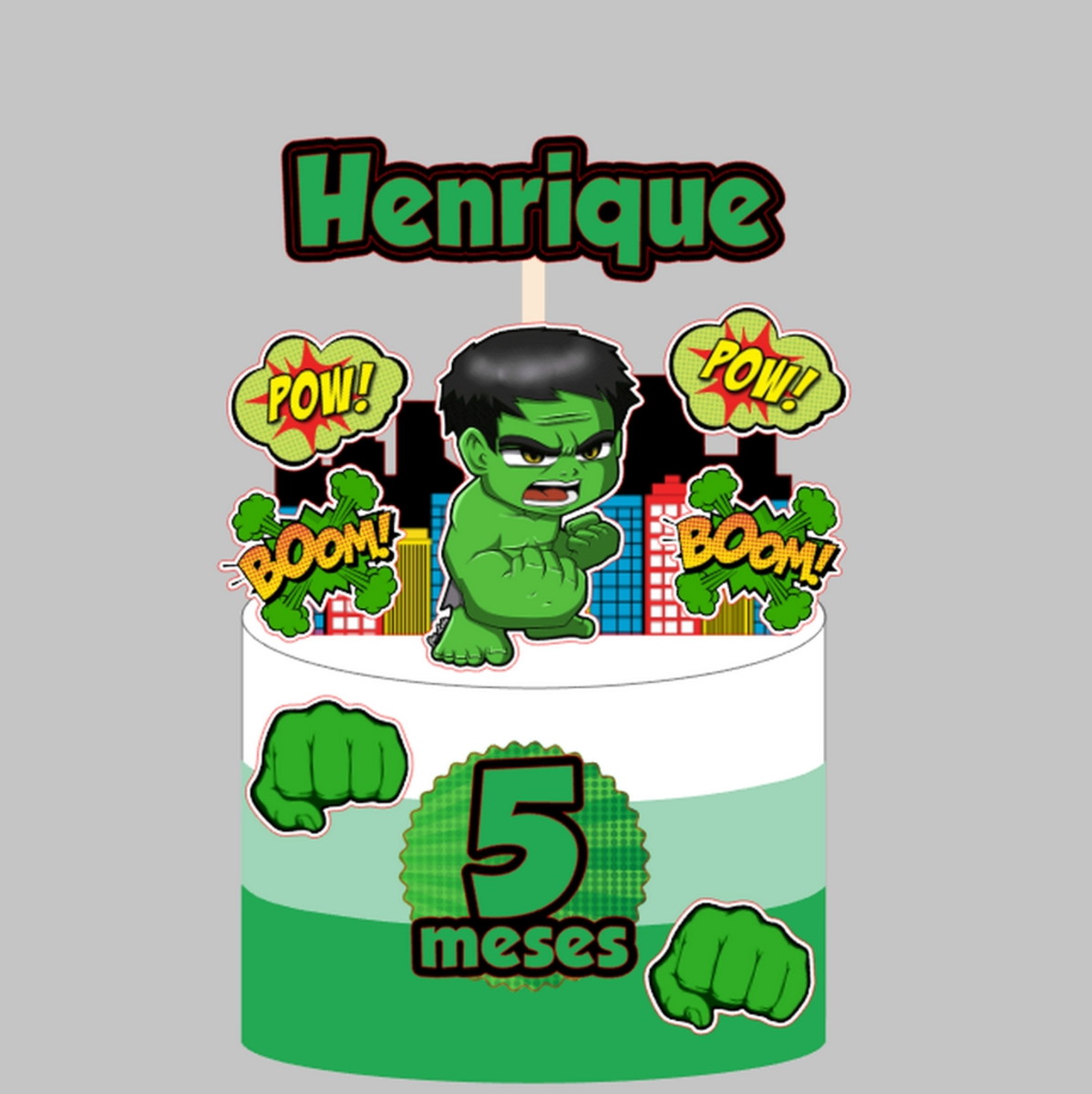 Topo Hulk - Arquivo de Corte Silhouette (cód. T304)